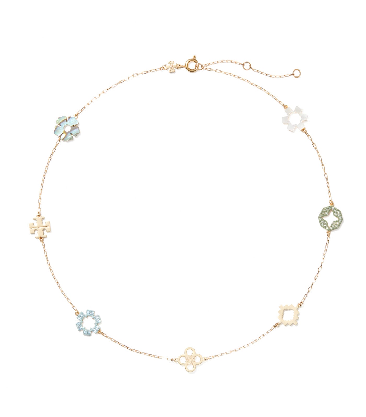 Forget Me Not Pavé Necklace Tory Gold/Multi