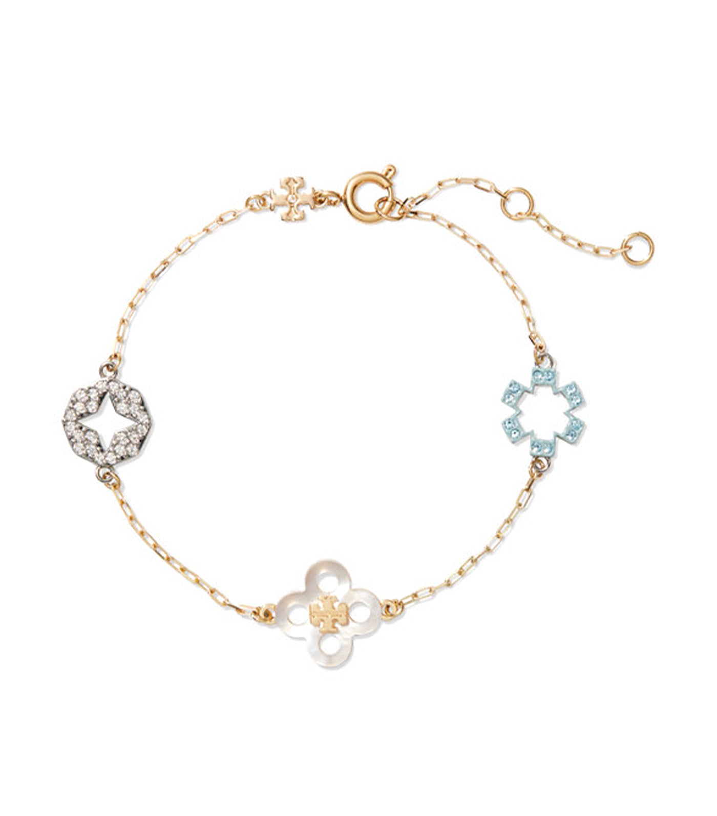 Forget Me Not Delicate Pave Bracelet Tory Gold/Multi