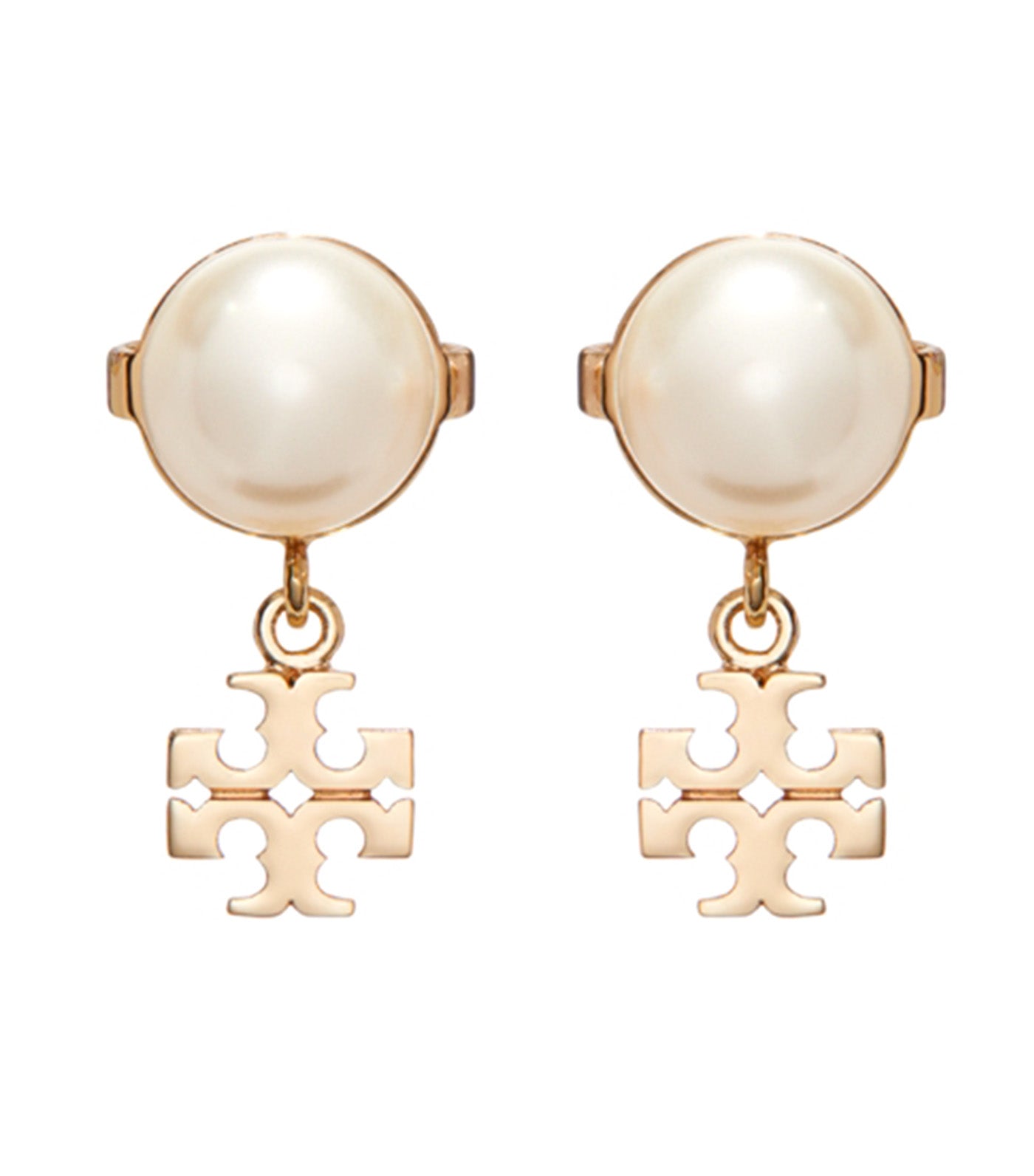 Small Moondance Stud Earrings Tory Gold/Cream