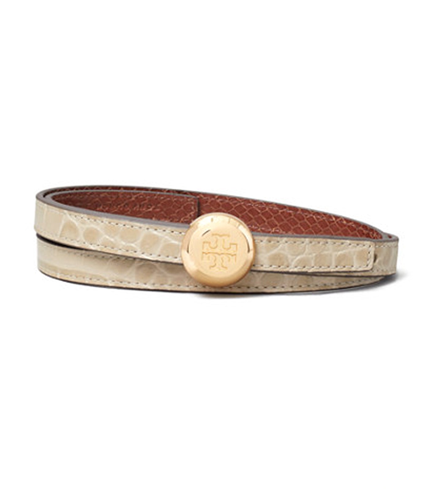 Romy Embossed Croc Reversible Belt Ginger Leaf/Sweet Maple/Gold