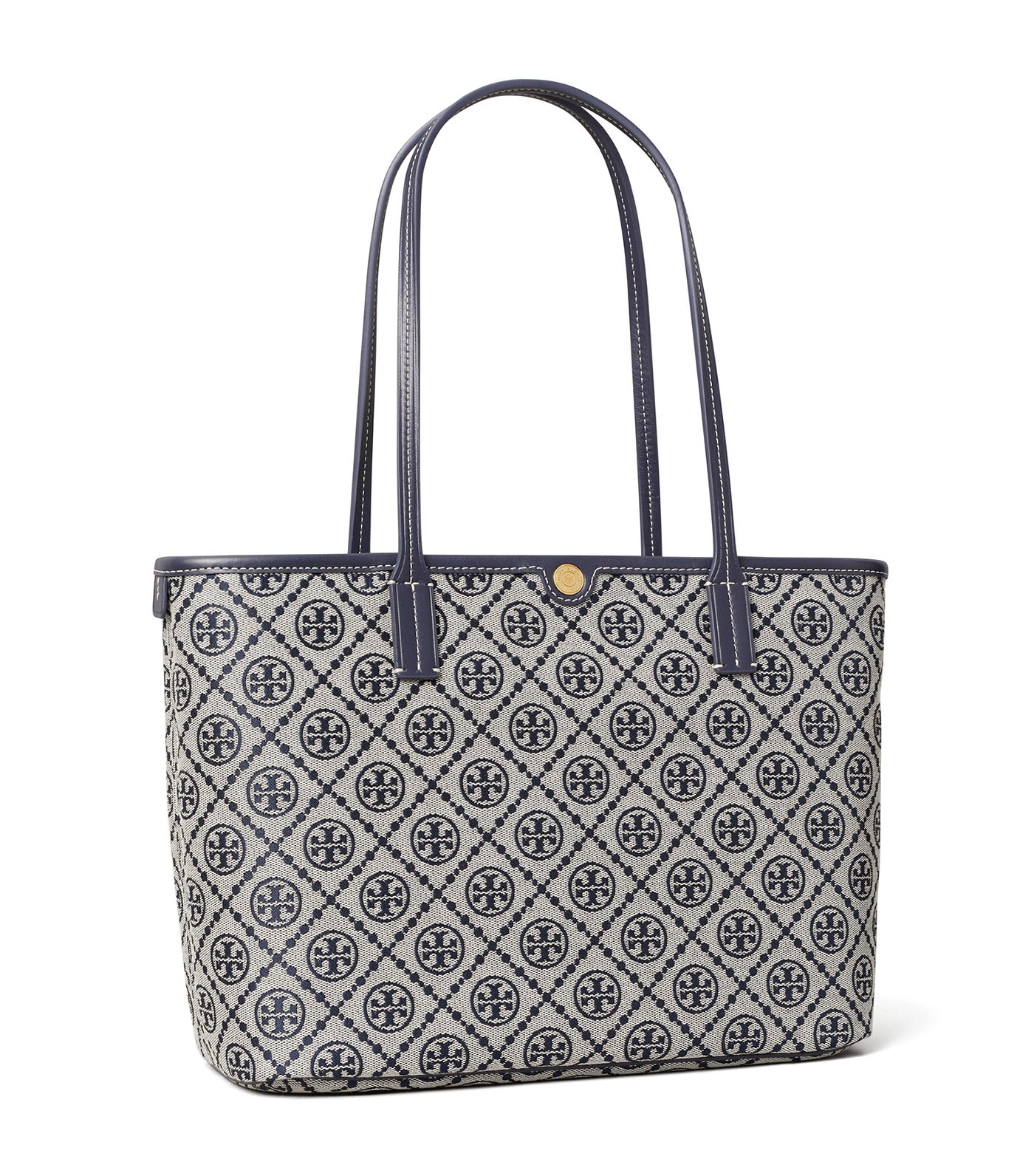T Monogram Small Zip Tote Tory Navy