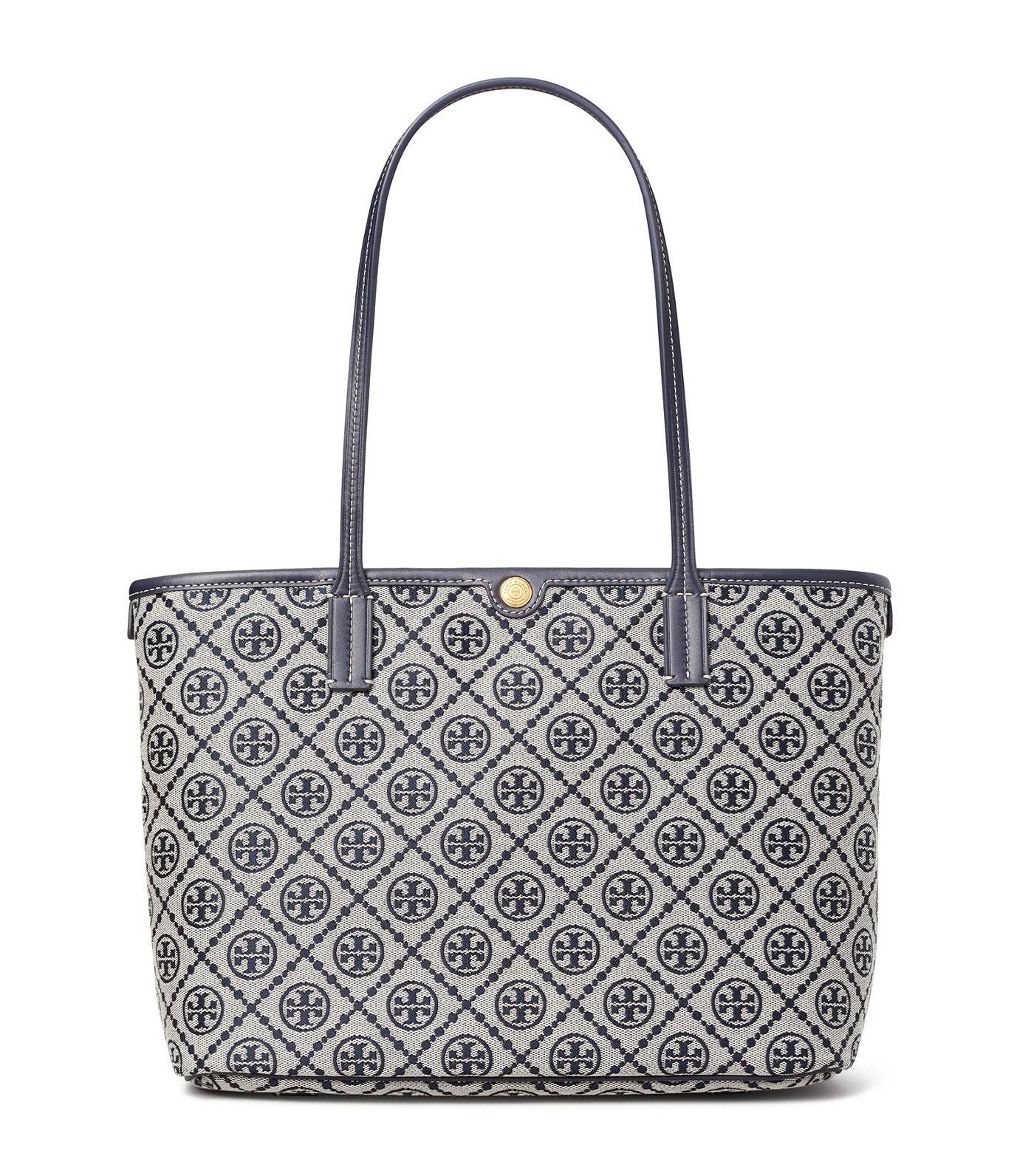 T Monogram Small Zip Tote Tory Navy