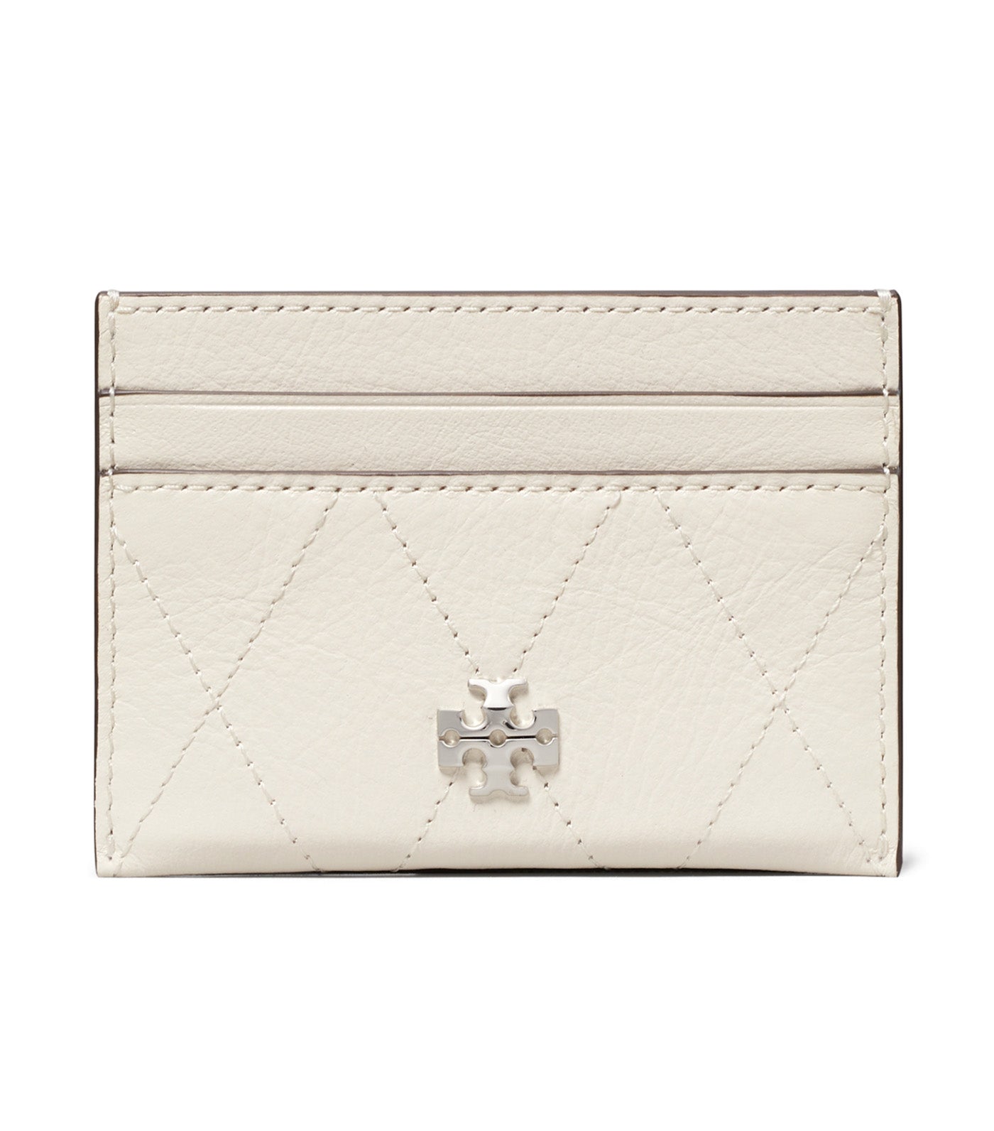 Charlie Quilted Card Case Light Cream