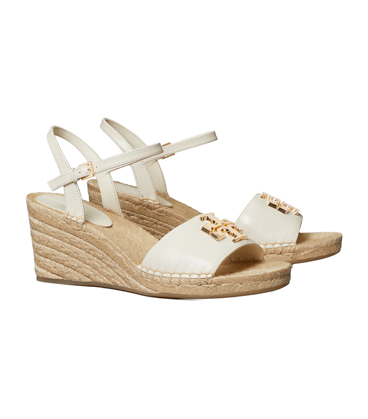 Eleanor Wedge Espadrille Light Cream/Gold