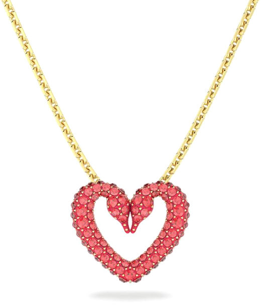 Una Pendant Heart Extra Small Red Gold-Tone Plated