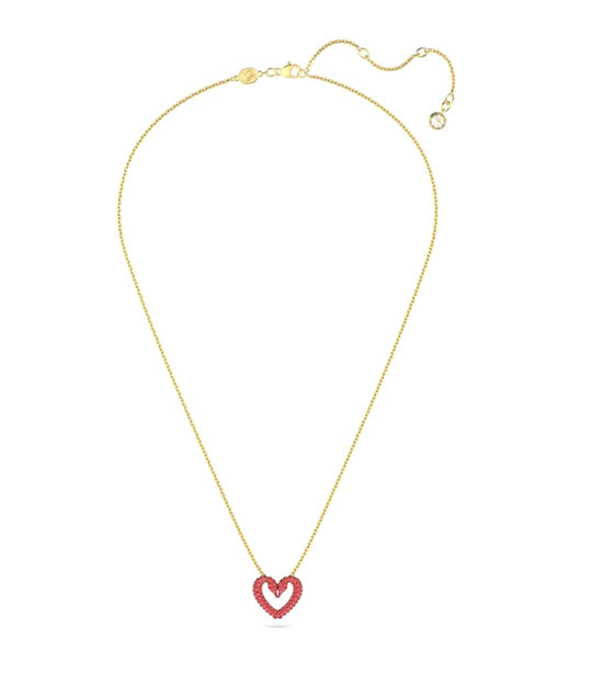 Una Pendant Heart Extra Small Red Gold-Tone Plated