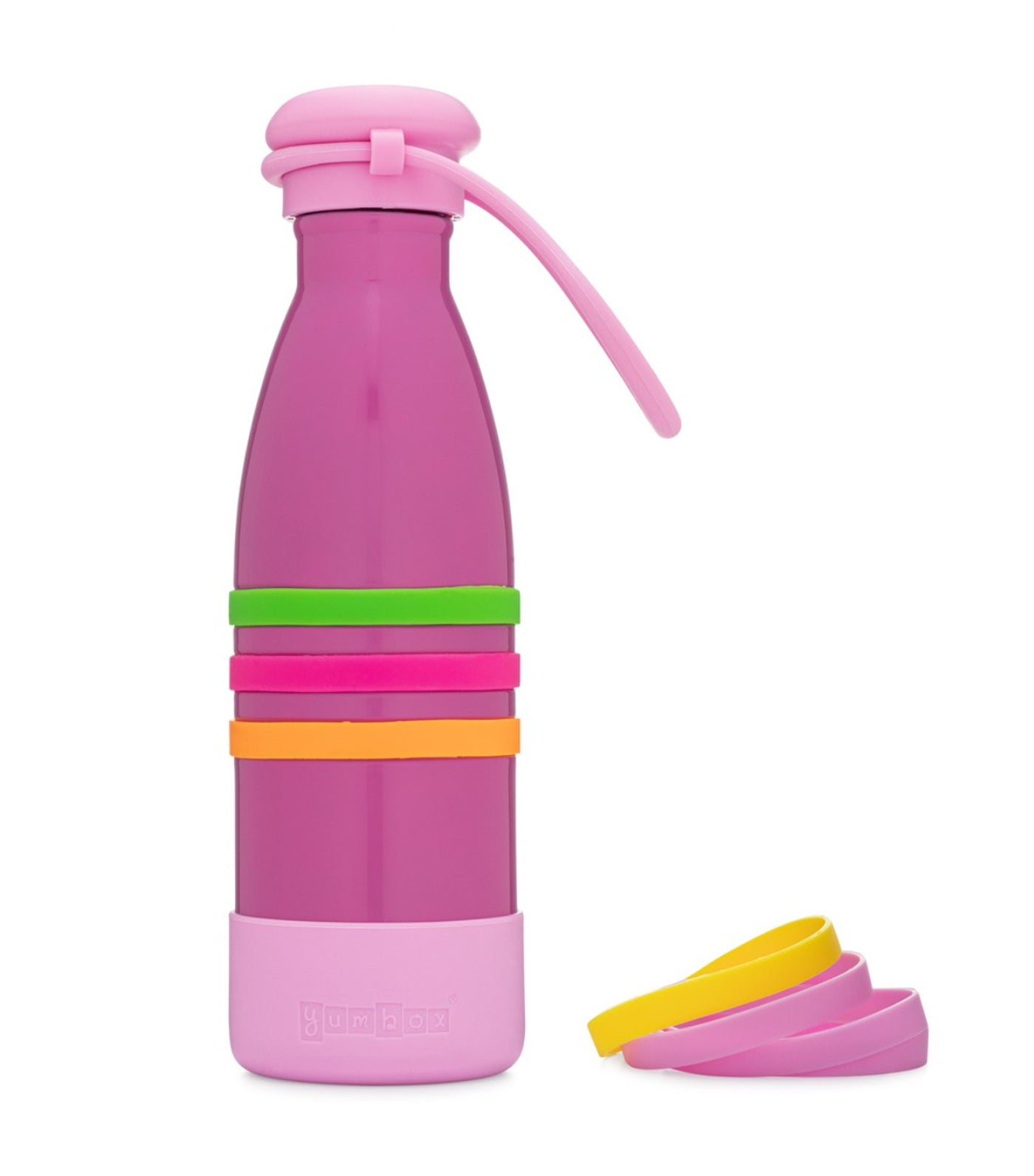 Aqua Water Bottle with Silicone Strap - Pacific Pink