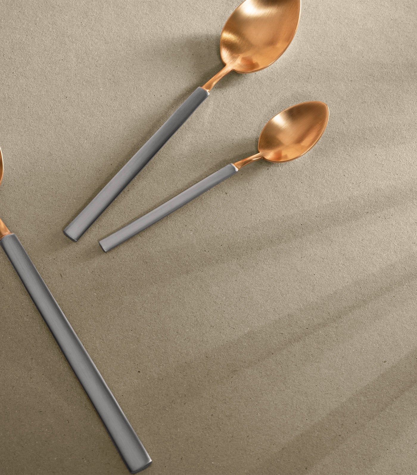 Vintage Flatware Set in Wooden Canteen Box Matte Gold PVD