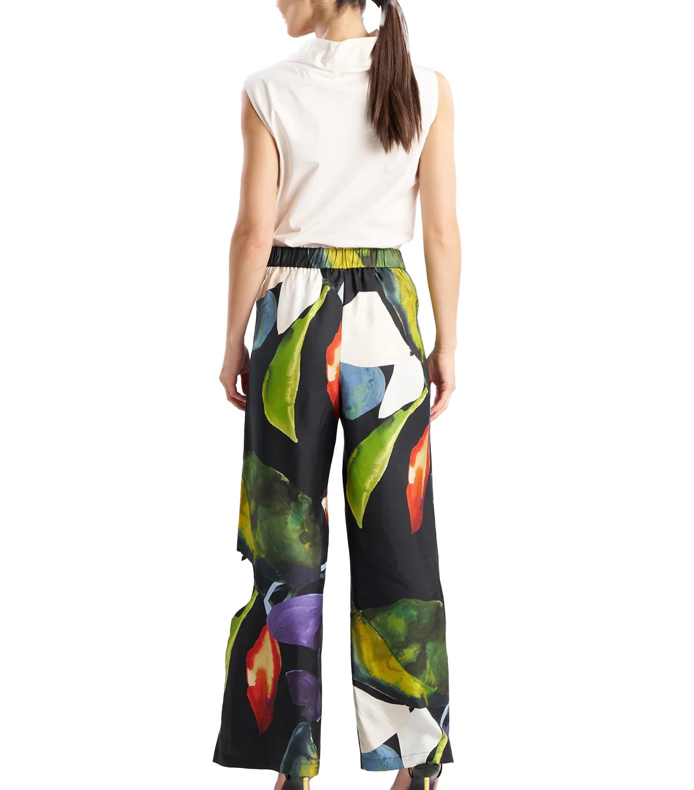 Yoru Silk Twill Wide Pull On Pants Deep Orchid