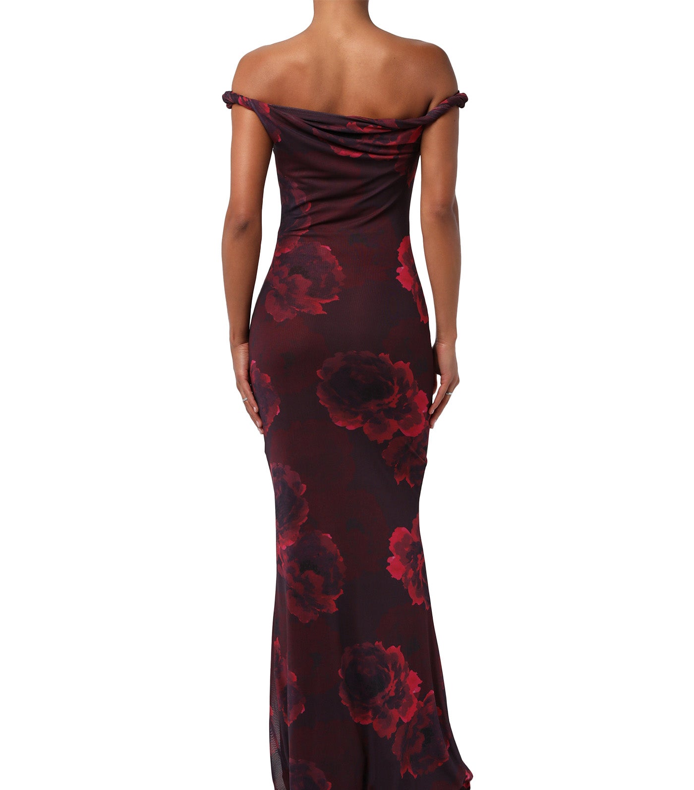Lulus Mischa Twist Strap Maxi Dress Burgundy Floral