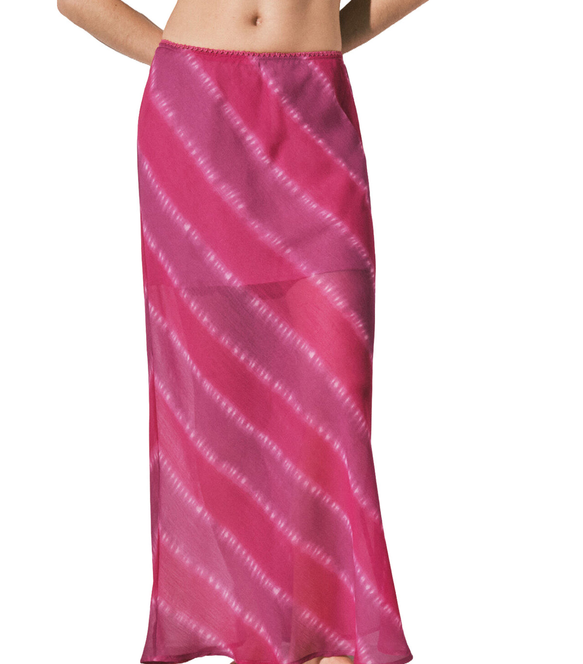 Tie-Dye Crepe Skirt Pink