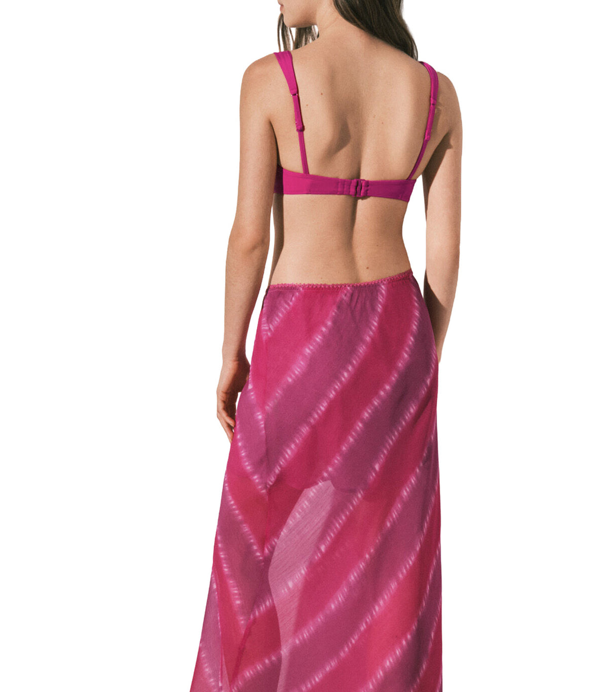 Tie-Dye Crepe Skirt Pink