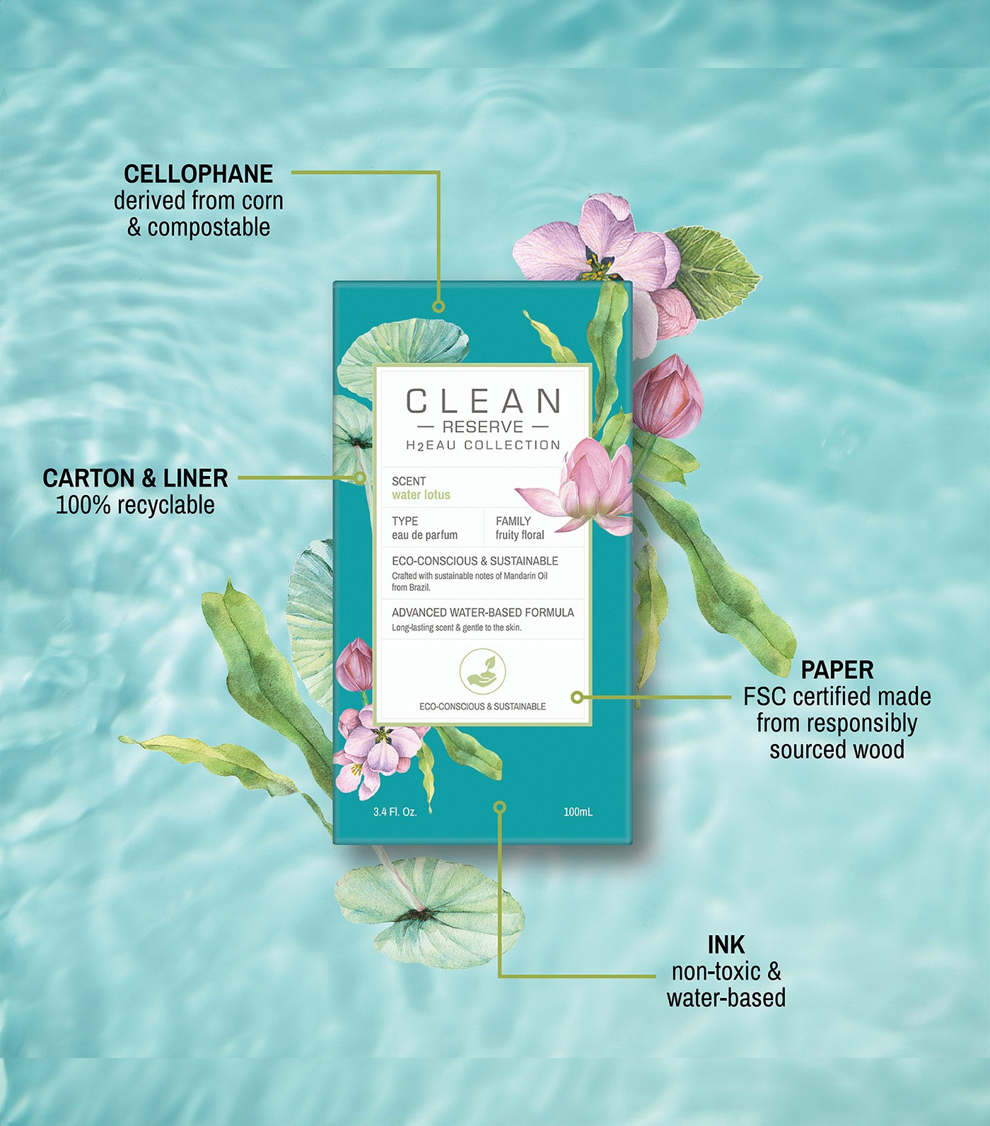 CLEAN RESERVE H2EAU Water Lotus