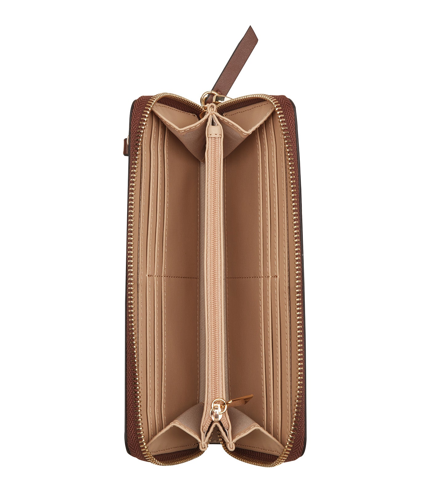 Lockup 9 Zip Around Wrist Wallet Brown Logo/Mahogany
