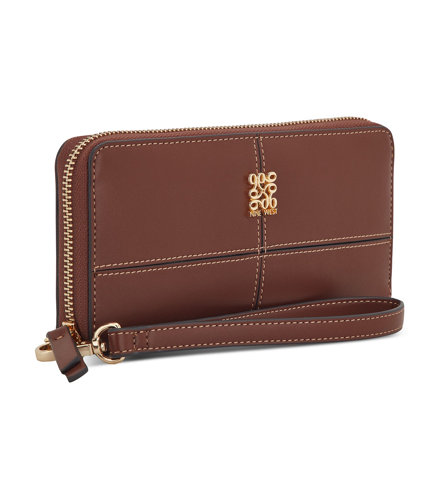 Paxtin Zip Around Wrist Wallet Mahogany