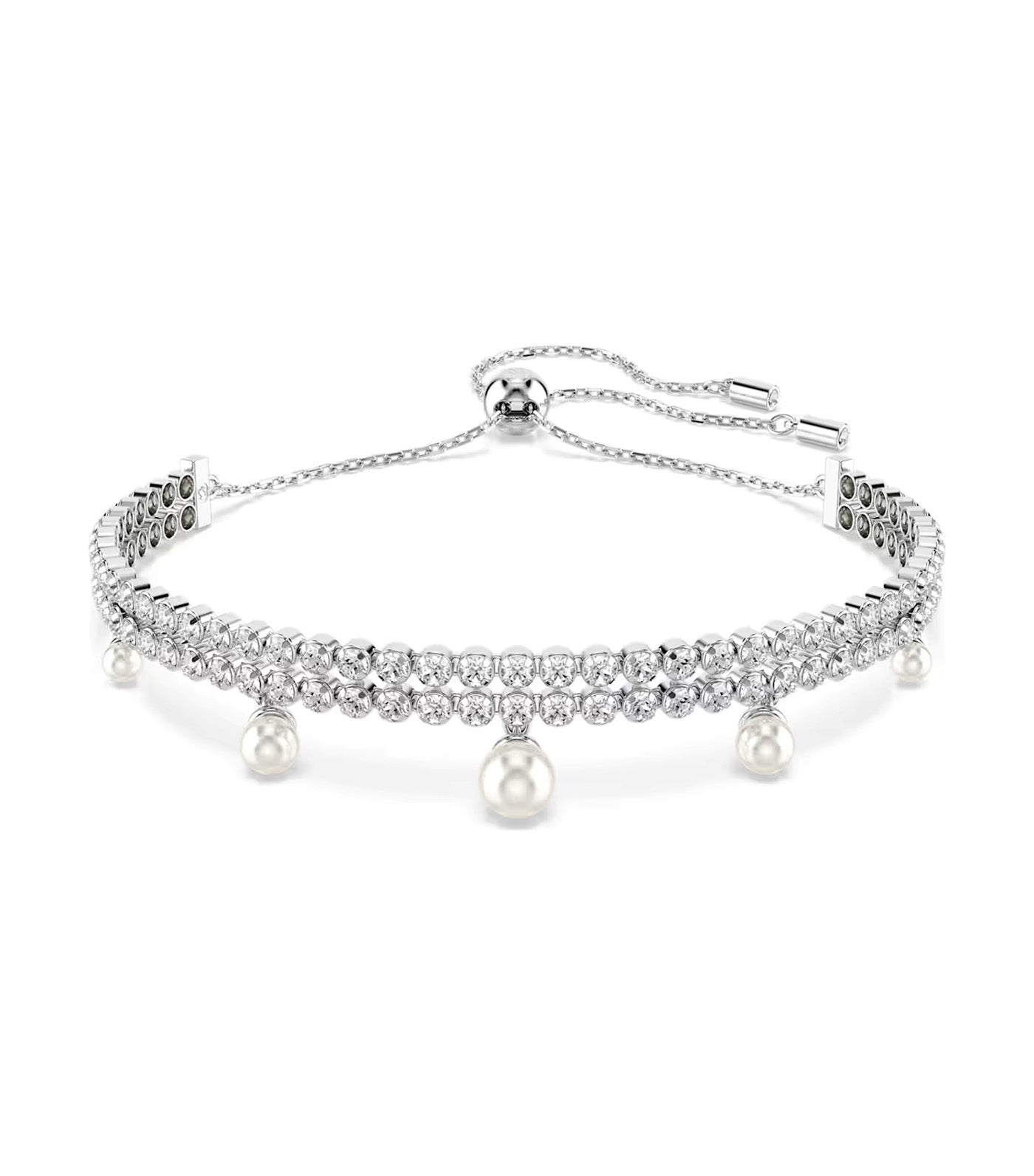 Ariana Grande x Swarovski Bracelet Crystal Pearl, Round Cut, Rhodium-Plated White