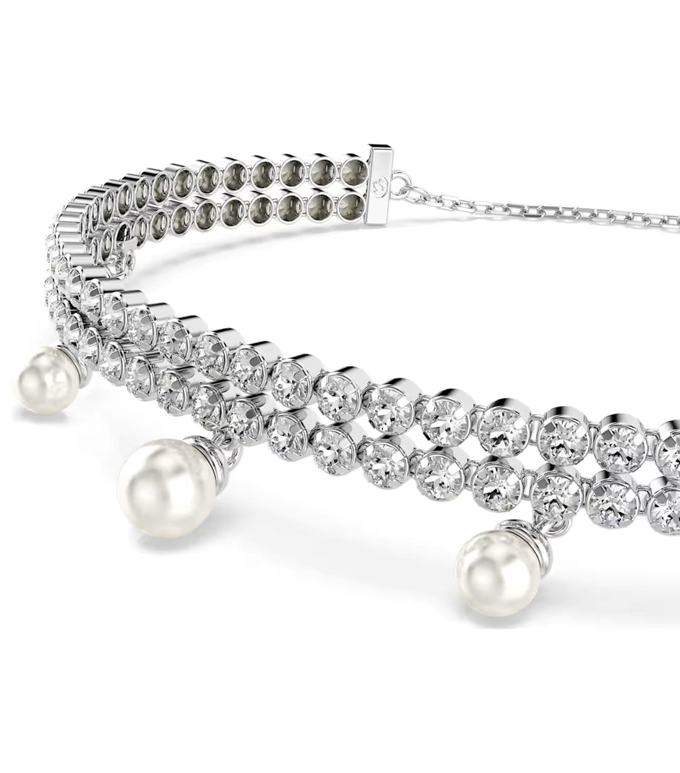 Ariana Grande x Swarovski Bracelet Crystal Pearl, Round Cut, Rhodium-Plated White