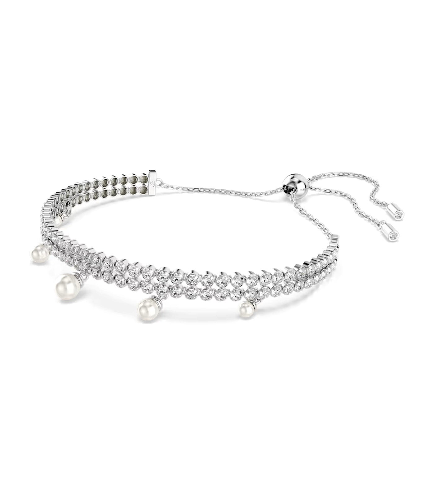 Ariana Grande x Swarovski Bracelet Crystal Pearl, Round Cut, Rhodium-Plated White