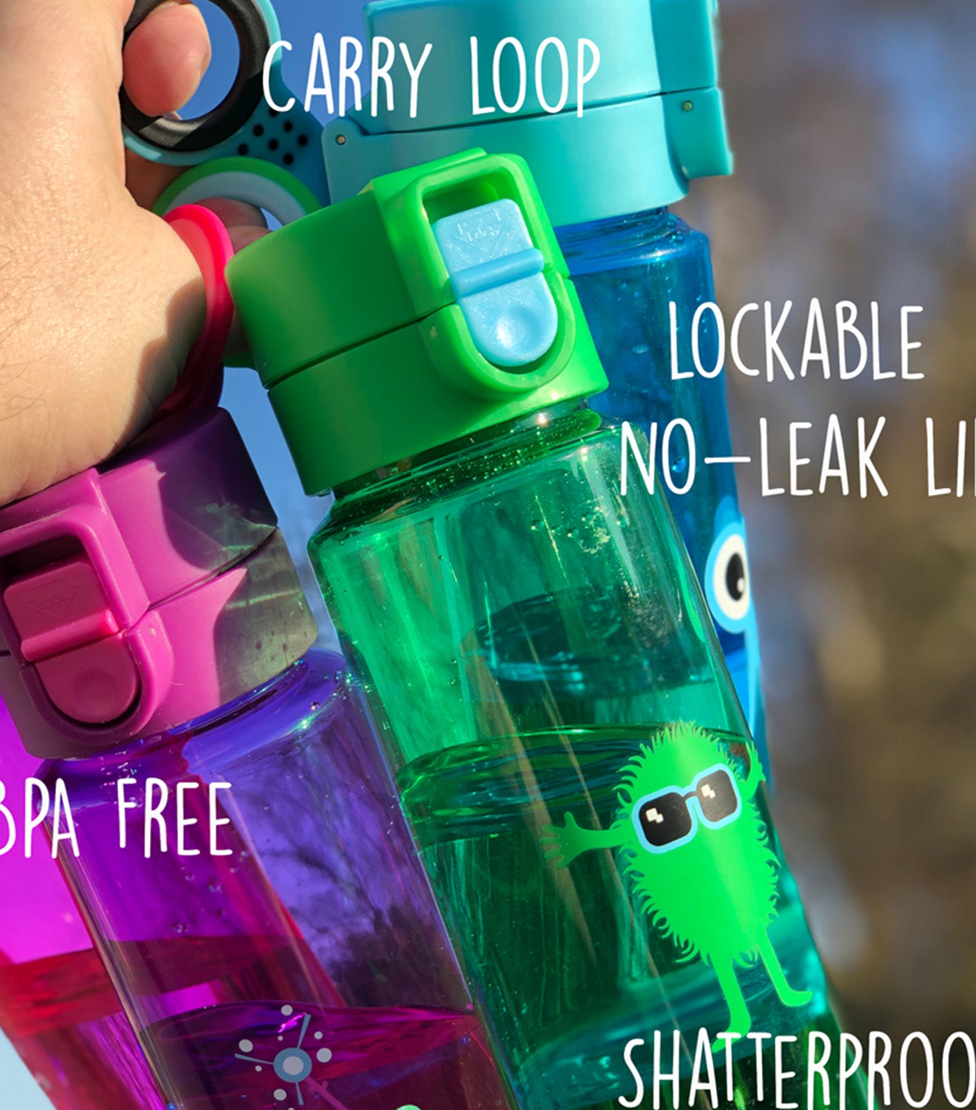 Flip and Clip Water Bottle Pink