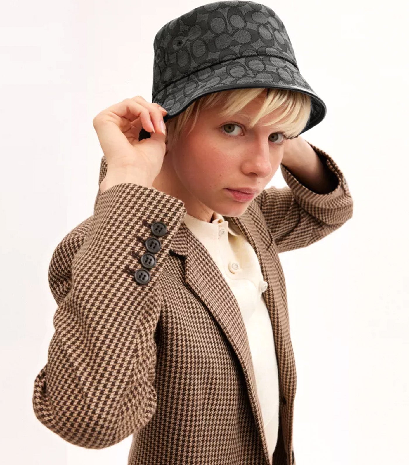 Jacquard Bucket Hat Charcoal