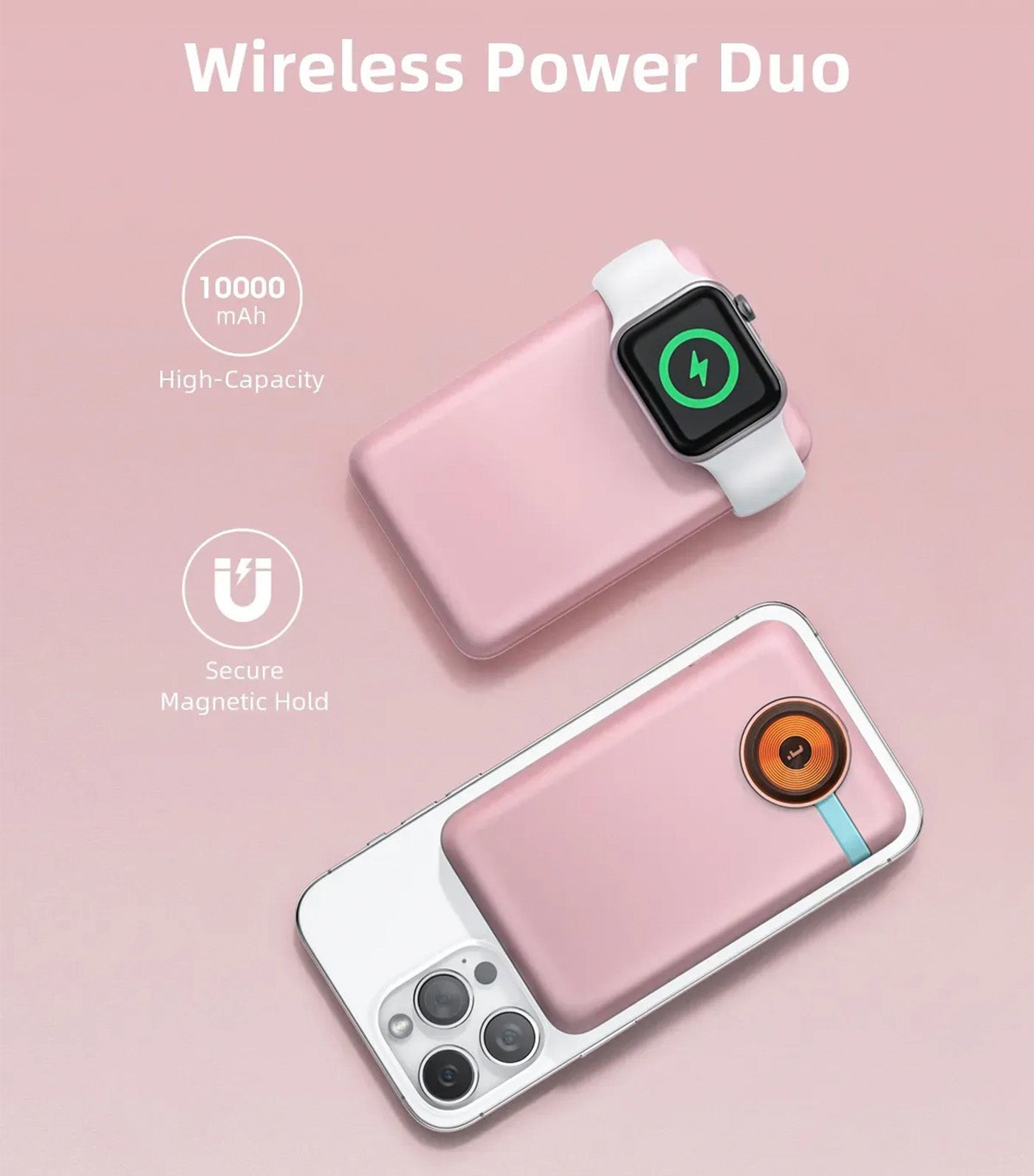 PowerMag Duo 2-in-1 10000mAh Pink