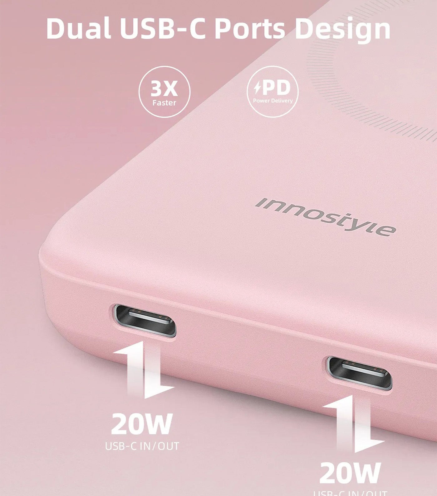 PowerMag Duo 2-in-1 10000mAh Pink