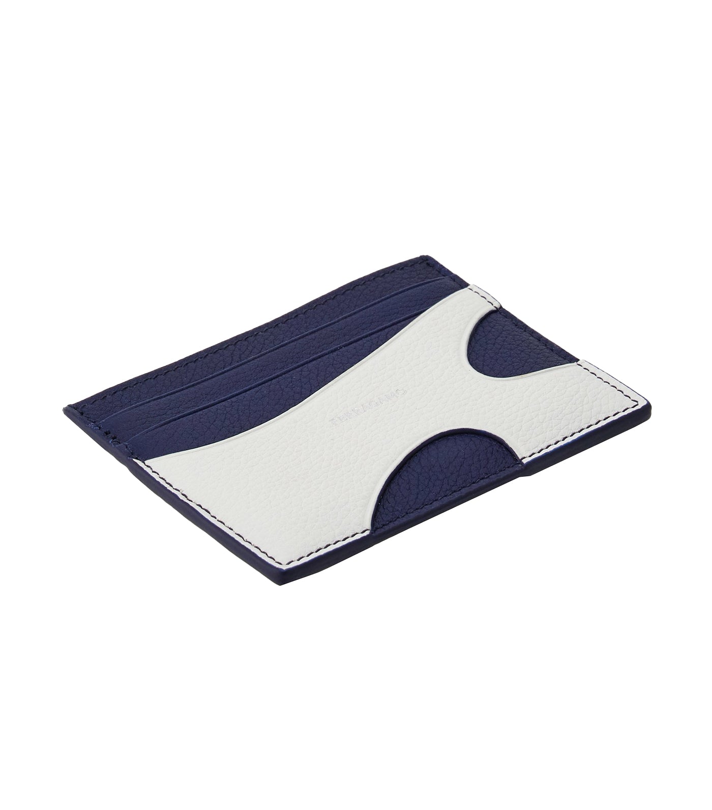 Cut Out Credit Card Holder Optical White/Midnight Blue