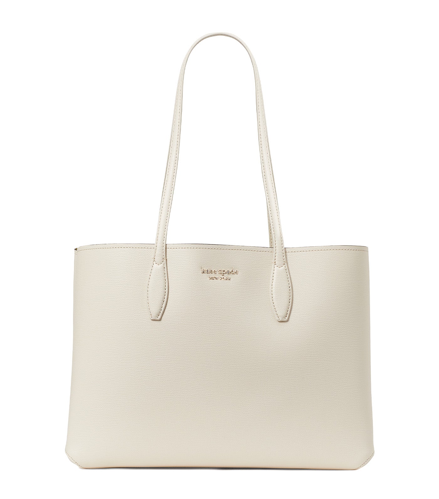 Kate Spade All Day Cross-grain Leather Large Tote Bag in Natural