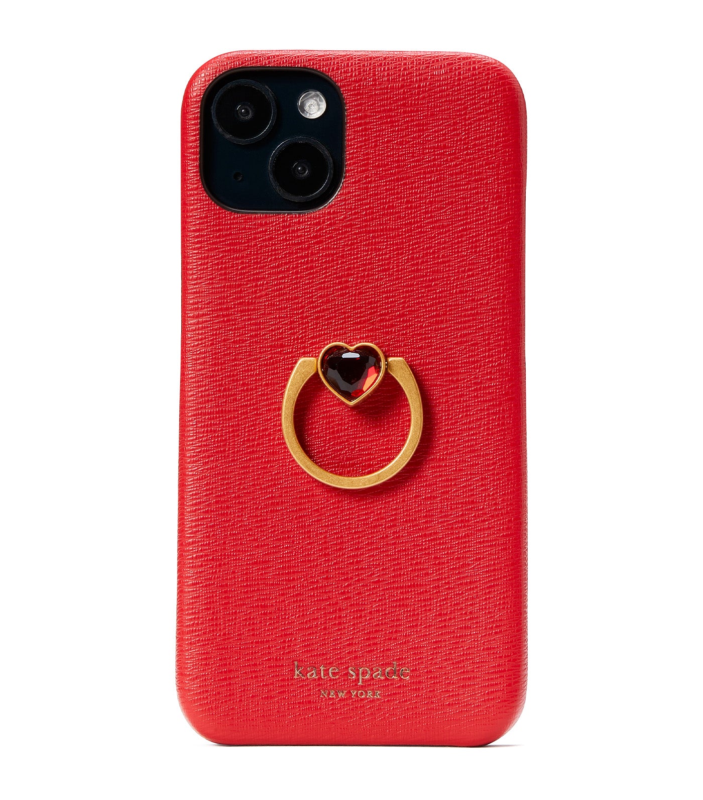 Amour Wrapped Heart Ring Stand iPhone 14 Case Lingonberry