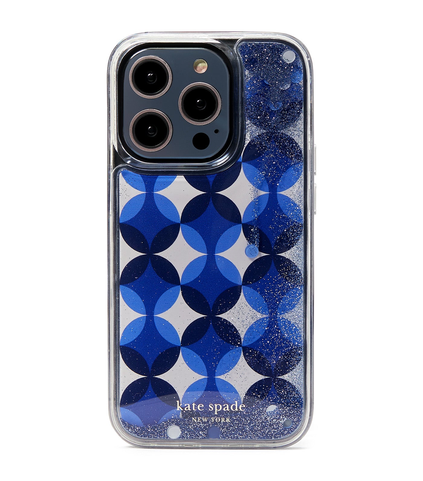 Patio Tile Liquid Glitter iPhone 14 Pro Case Blue Multicolor