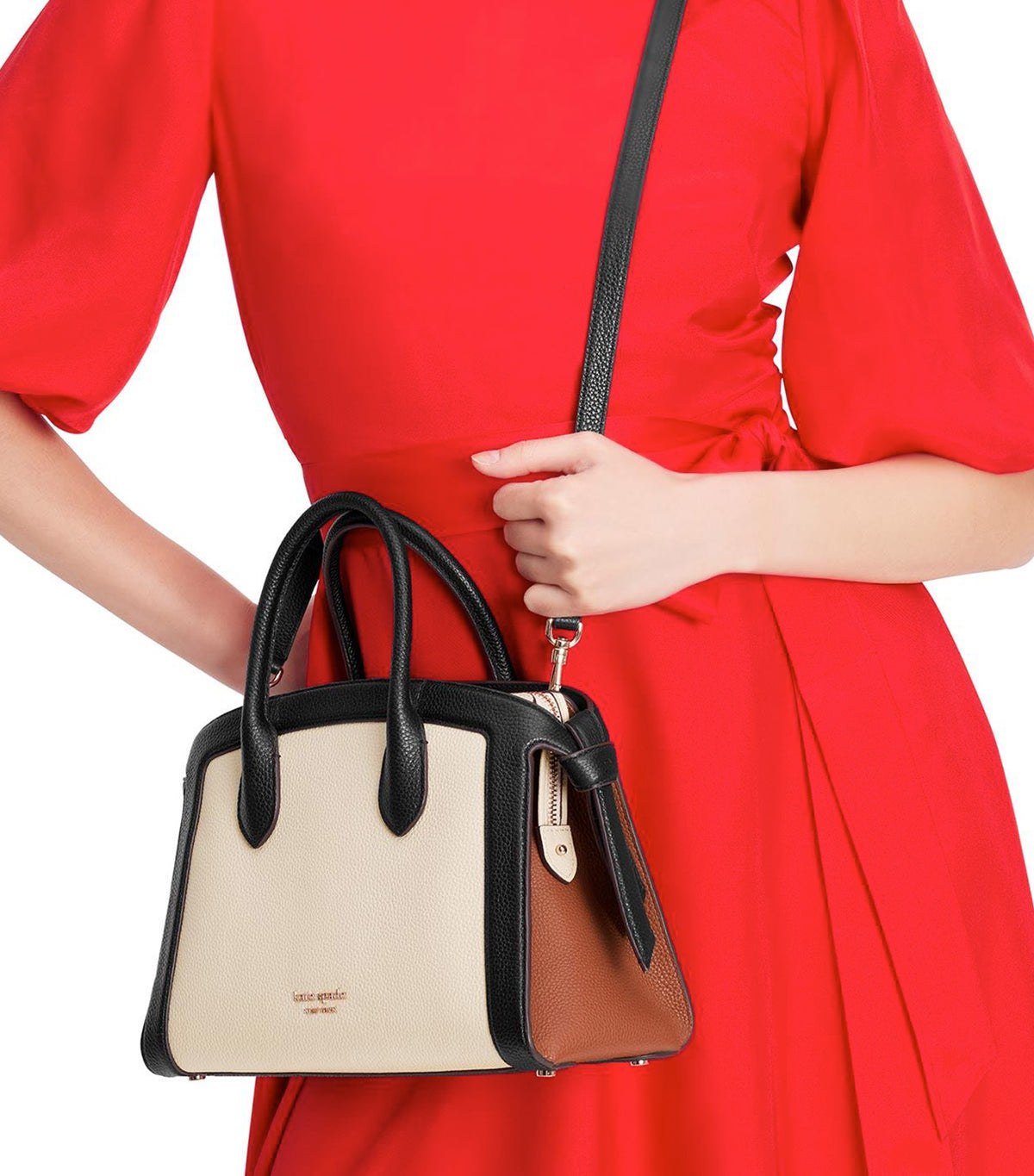 Kate Spade New York Knott Colorblocked Medium Ziptop Satchel Allspice