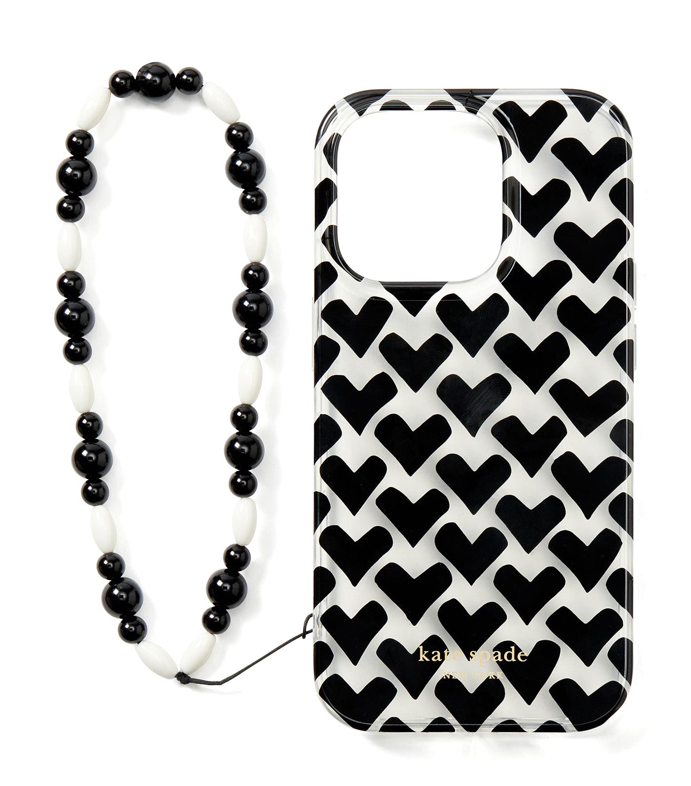 Modernist Hearts iPhone 14 Pro Wristlet Case Clear Multi