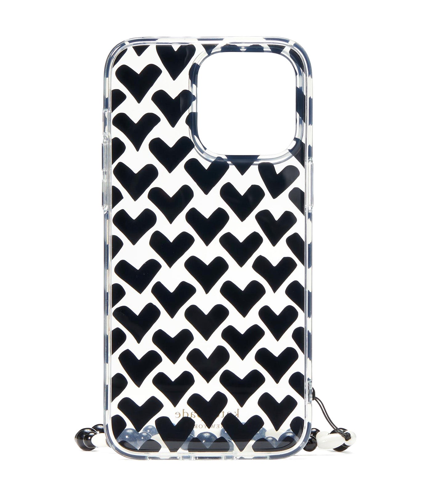 Modernist Hearts iPhone 14 Pro Max Wristlet Case Clear Multi