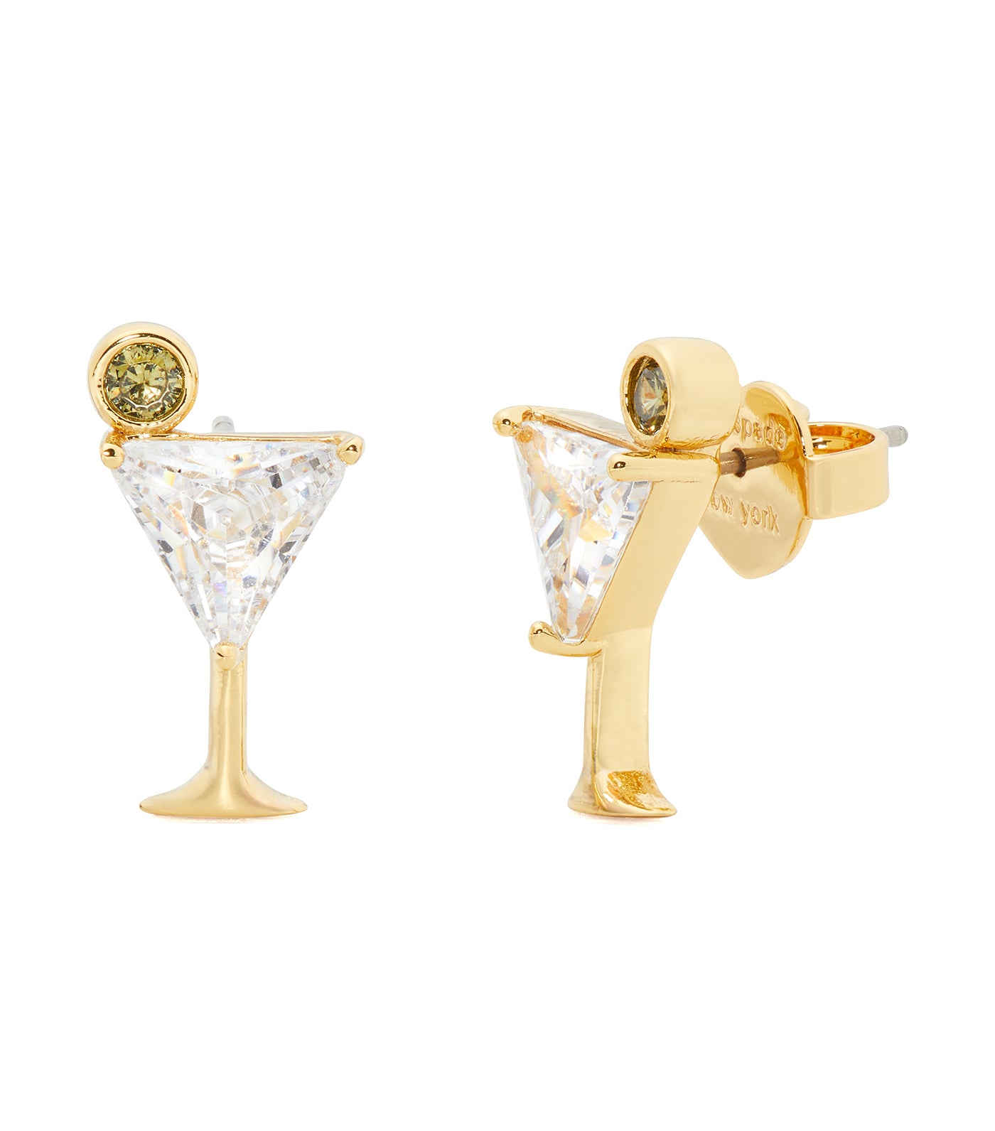 Shaken Or Stirred Studs Clear/Gold