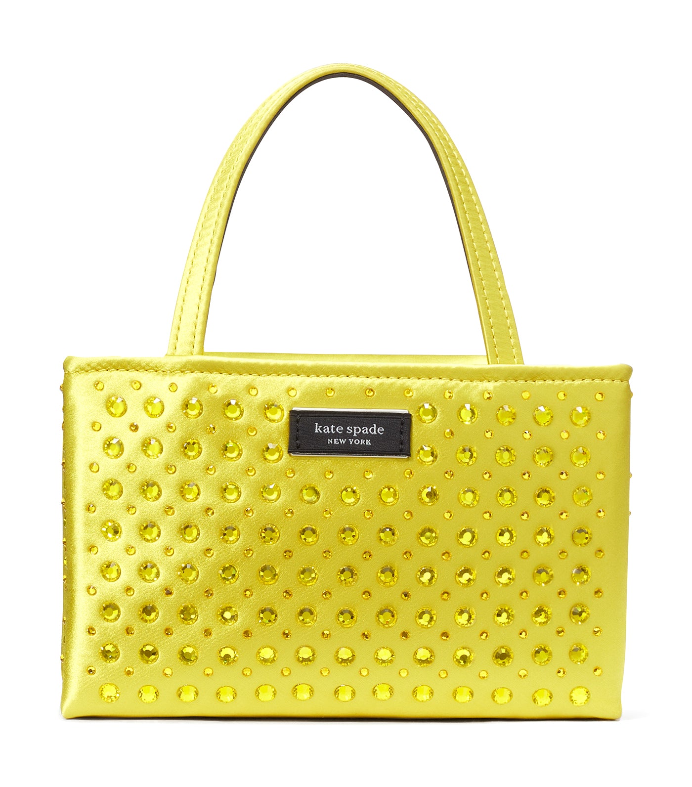 Sam Icon Crystal Embellished Mini Tote Chartreuse