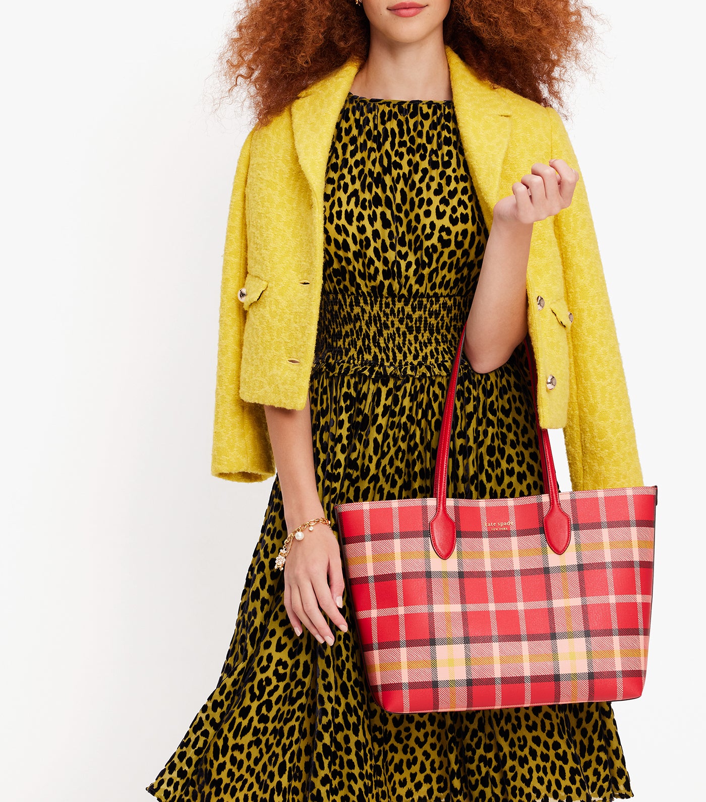 Kate Spade Large Tote shops in Gingham Plaid