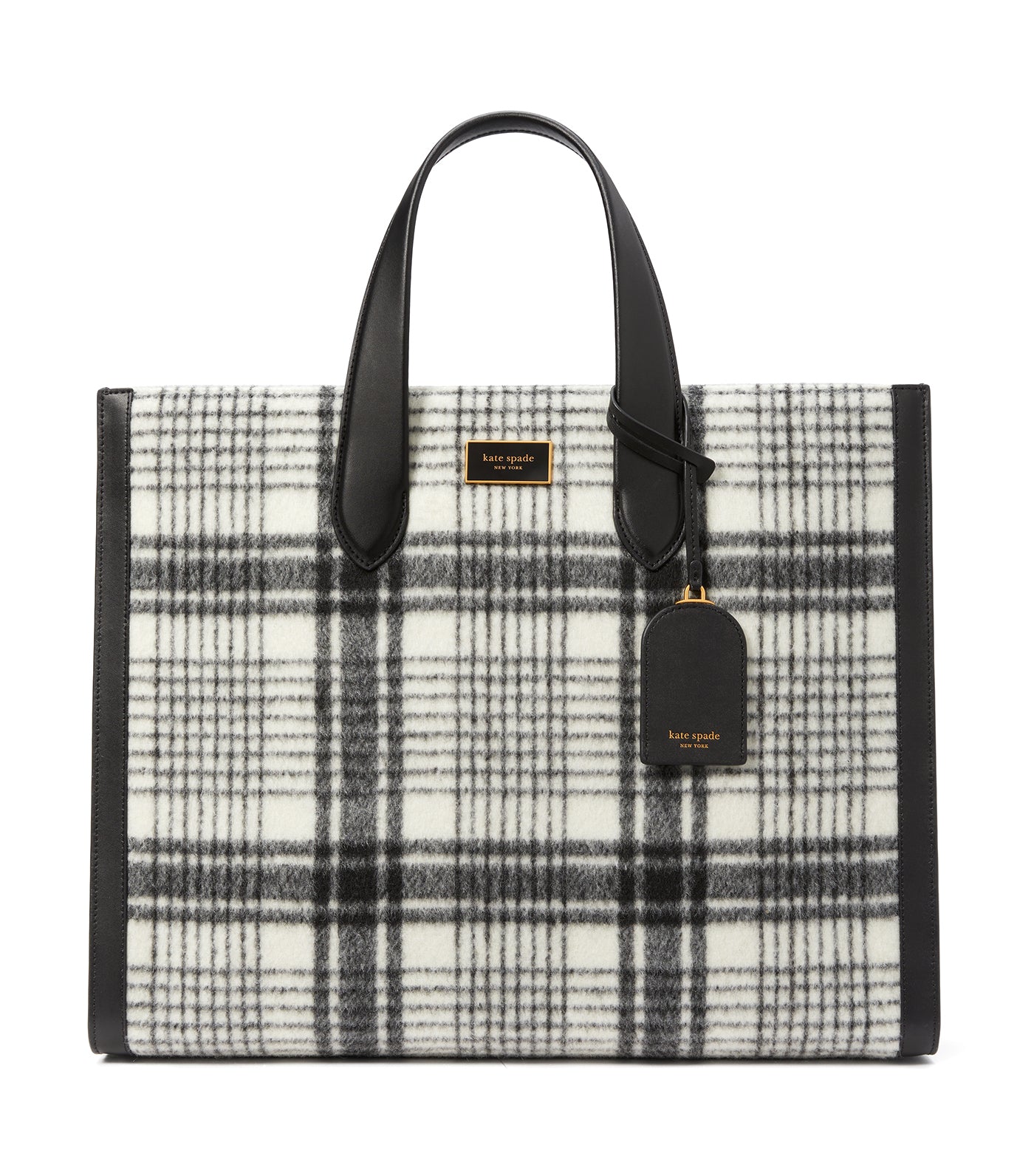 Cream checkered best sale tote bag