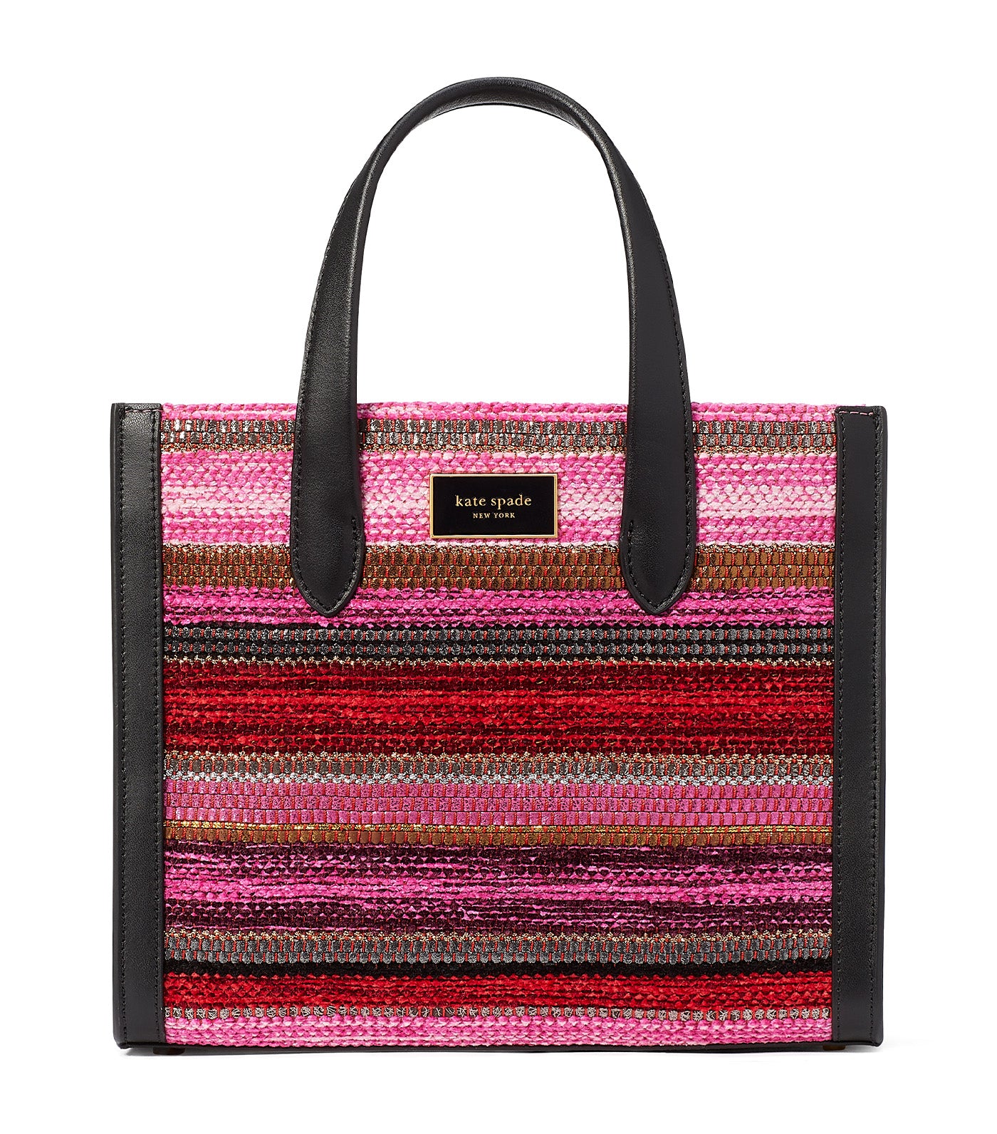 Kate Spade New York Manhattan Striped Metallic Small Tote Pink Multi Rustan s