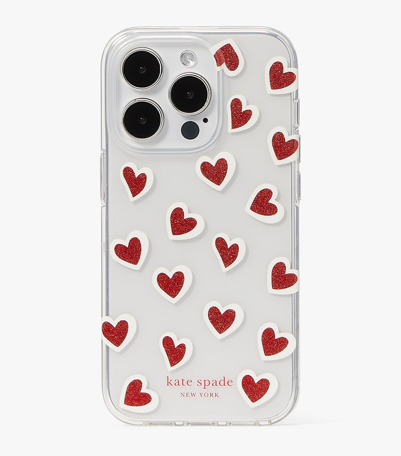 Hearts Glitter iPhone 14 Pro Case