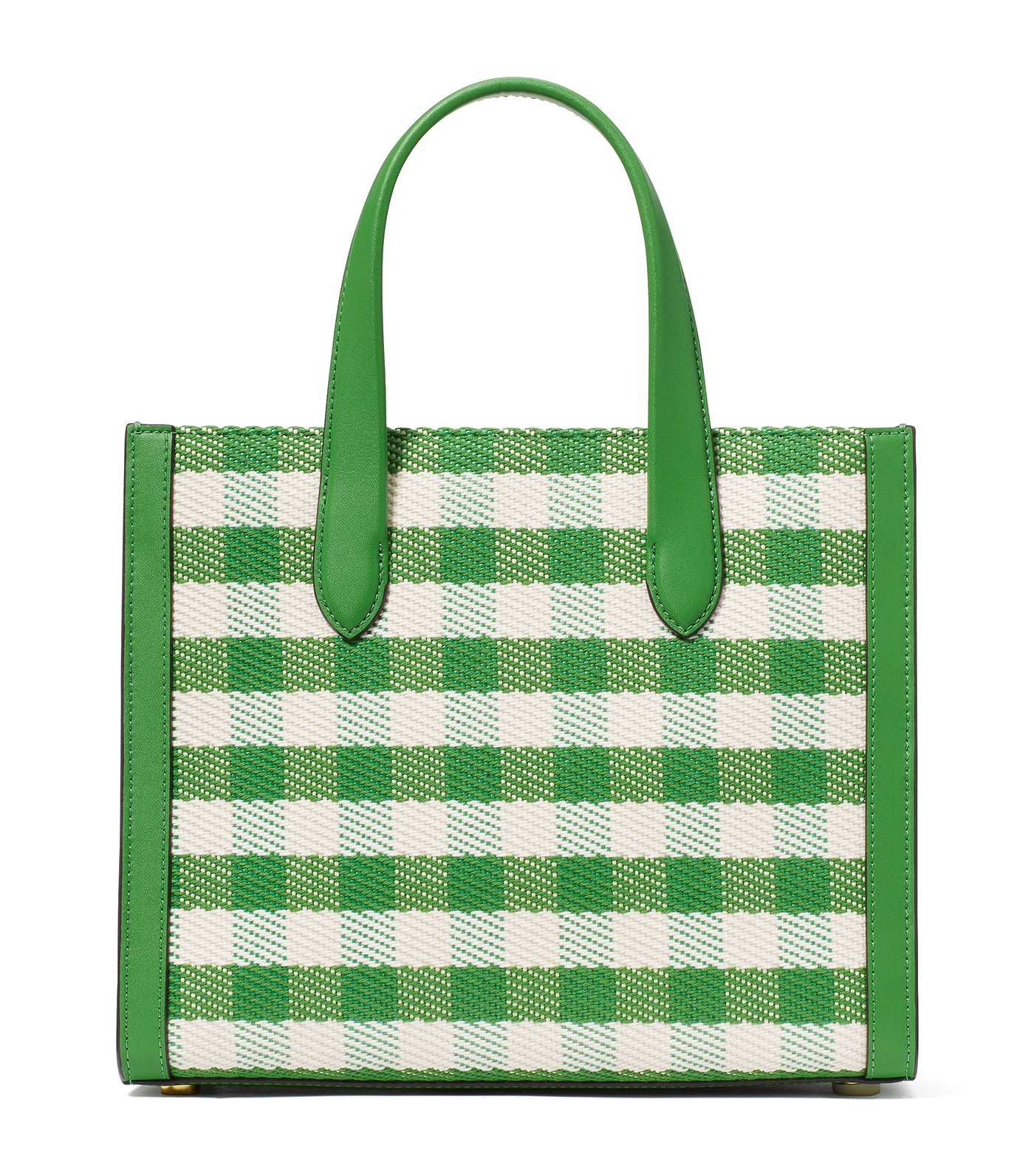 Manhattan Gingham Tweed Fabric Tote Summit Green Multi