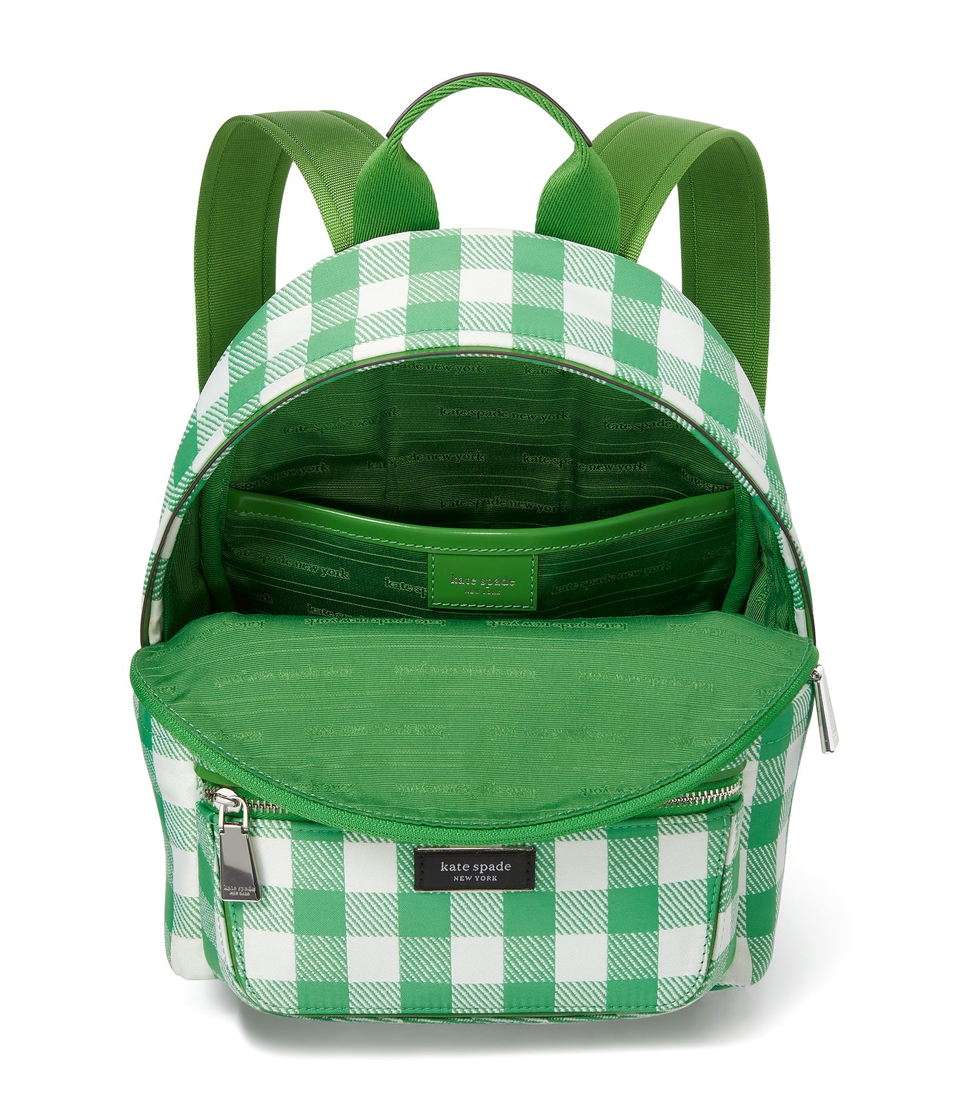 Sam Icon Gingham Printed Fabric Small Backpack Candy Grass Multi