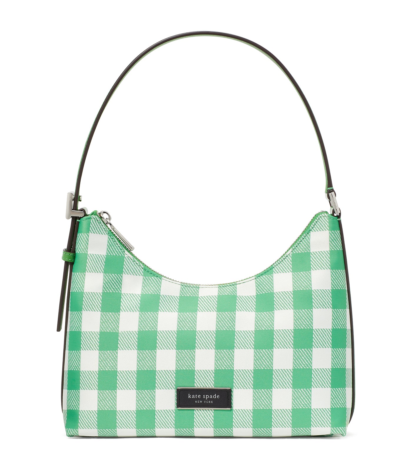 Sam Icon Gingham Printed Fabric Small Shoulder Bag Candy Grass Multi