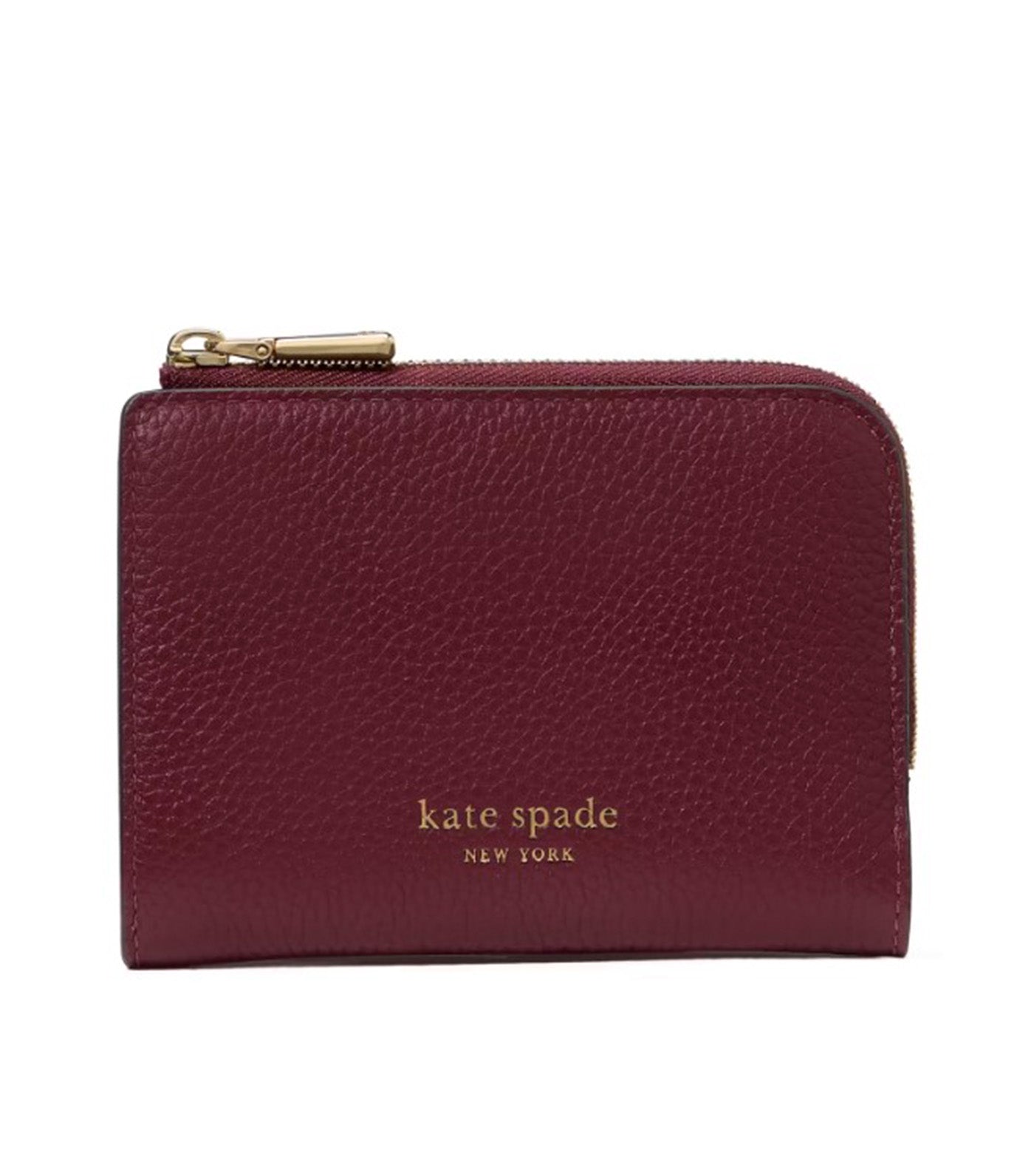 Ava Colorblocked Pebbled Leather Bifold Wallet Cherry Juice