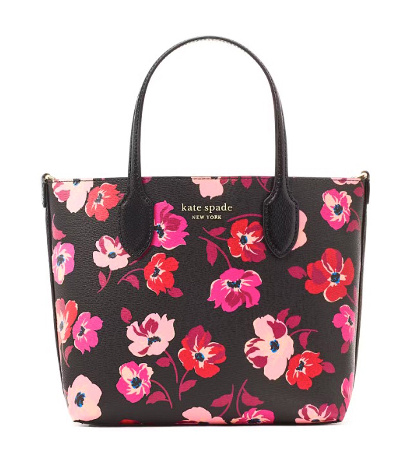 Bleecker Fall Poppies Medium Crossbody Tote Black Multi