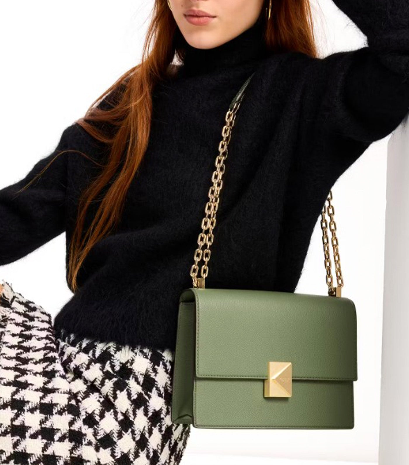 Deco Chain Shoulder Bag Olive Leaf