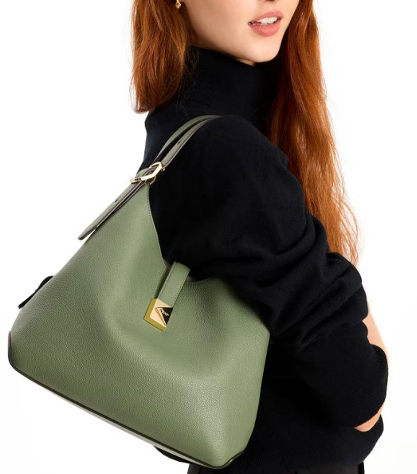 Deco Medium Crossbody Tote Olive Leaf