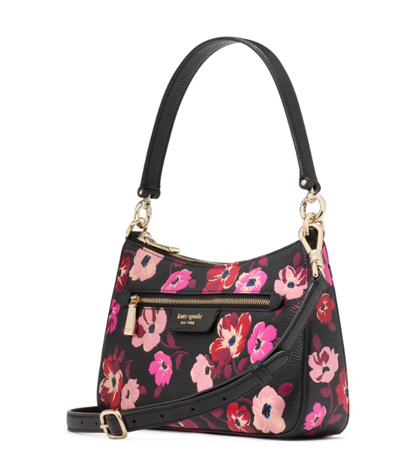 Hudson Fall Poppies Convertible Crossbody Black Multi