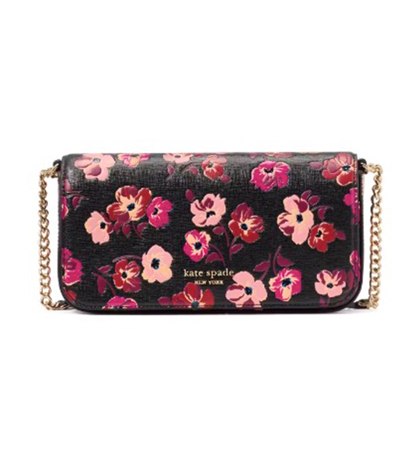 Devin Fall Poppies Flap Chain Wallet Black Multi