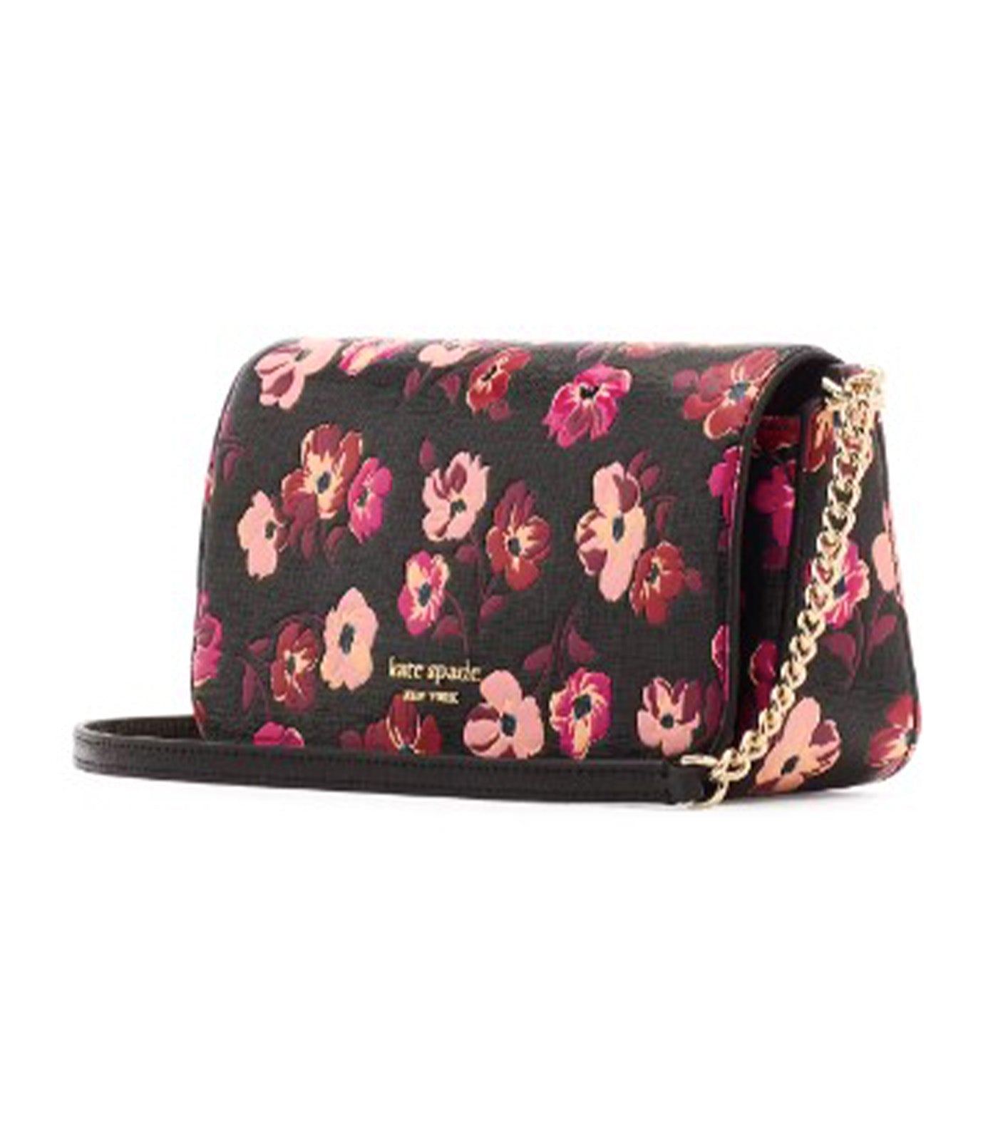 Devin Fall Poppies Flap Chain Wallet Black Multi