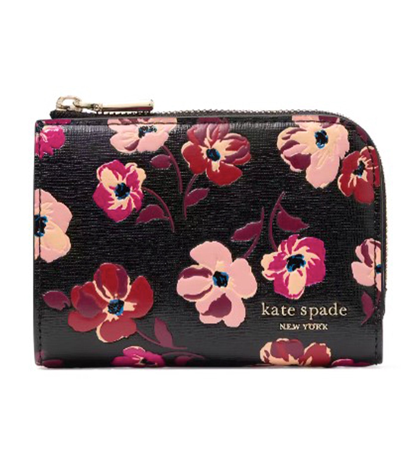 Devin Fall Poppies Small Compact Wallet Black Multi